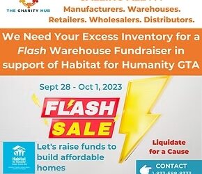 We Need Your Excess Inventory for Habitat GTA Flash Warehouse Fundraiser Sale